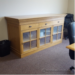 Blonde 3 Drawer Sidebar Credenza with 3 Door Storage